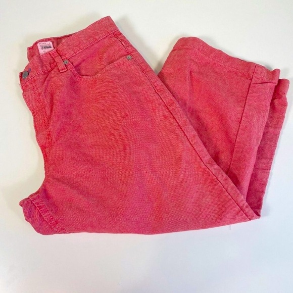 Levis Womens Vintage Crop Straight leg Jeans Red 14 Denim USA - Picture 4 of 12